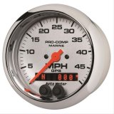 Autometer Marine Chrome Ultra-Lite 3-3/8in 50MPH GPS Speedometer Gauge thumbnail 3