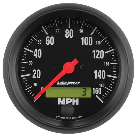 Autometer Z-Series 3 3/8in 160 MPH Electric Speedometer w/ LCD Odometer thumbnail 2