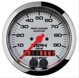 Autometer Marine Chrome 3-3/8in 100MPH GPS Speedometer Gauge thumbnail 1