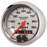 Autometer Marine Chrome 3-3/8in 100MPH GPS Speedometer Gauge thumbnail 2
