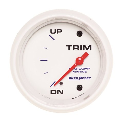 Autometer Marine White Gauge 2-5/8in Electric Trim Level Gauge 0OHM Down - 90OHM Up thumbnail 1