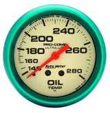 Autometer Ultra-Nite 66.7mm 140-280 Deg. F Mechanical Glow In The Dark Oil Temp Gauge thumbnail 9