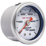 Autometer AutoGage 1.5in Liquid Filled Mechanical 0-2000 PSI Fuel Pressure Gauge - White thumbnail 4