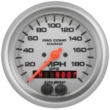 Autometer Gauge GPS Speedometer 3-3/8in 200 MPH Marine Silver Gauge thumbnail 3