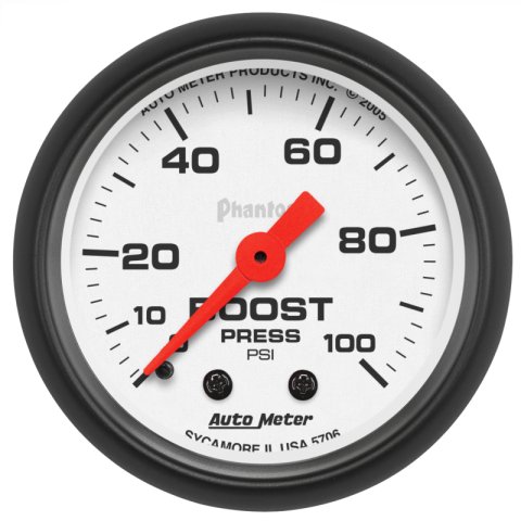 Autometer Phantom 2 1/16in 100psi Mechanical Boost Gauge thumbnail 2