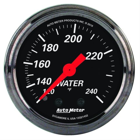 Autometer Designer Black 2 1/16in 120-240 Deg F Mechanical Water Temp Gauge thumbnail 1