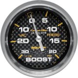 Autometer Carbon Fiber II 66.7mm Mechanical Vacuum / Boost Gauge 30 In. HG/20 PSI thumbnail 1