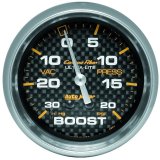 Autometer Carbon Fiber II 66.7mm Mechanical Vacuum / Boost Gauge 30 In. HG/20 PSI thumbnail 2