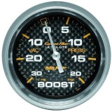 Autometer Carbon Fiber II 66.7mm Mechanical Vacuum / Boost Gauge 30 In. HG/20 PSI thumbnail 3