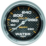 Autometer Carbon Fiber 2-5/8in 140-280 Deg F Mechanical Water Temp Gauge thumbnail 2