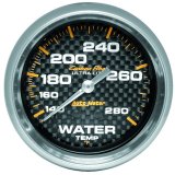 Autometer Carbon Fiber 2-5/8in 140-280 Deg F Mechanical Water Temp Gauge thumbnail 3
