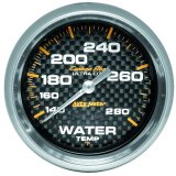Autometer Carbon Fiber 2-5/8in 140-280 Deg F Mechanical Water Temp Gauge thumbnail 4
