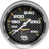 Autometer Carbon Fiber 2-5/8in 140-280 Deg F Mechanical Oil Temp Gauge thumbnail 1
