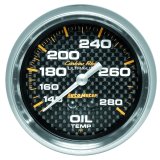 Autometer Carbon Fiber 2-5/8in 140-280 Deg F Mechanical Oil Temp Gauge thumbnail 3