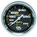 Autometer Carbon Fiber 2-5/8in 140-280 Deg F Mechanical Oil Temp Gauge thumbnail 4