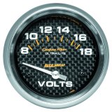 Autometer Carbon Fiber 2-5/8in 18V Electric Voltmeter Gauge thumbnail 2