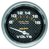 Autometer Carbon Fiber 2-5/8in 18V Electric Voltmeter Gauge thumbnail 5