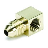 Autometer 1/8 NPTF Female to-4AN Male Pressure Gauge Adaptor 90 Deg (Brass) thumbnail 3