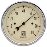 Autometer 3-3/8in. Antique Beige 8K RPM In-Dash Tachometer Gauge thumbnail 1