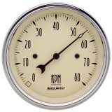 Autometer 3-3/8in. Antique Beige 8K RPM In-Dash Tachometer Gauge thumbnail 2