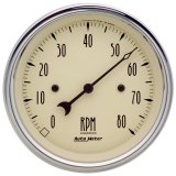 Autometer 3-3/8in. Antique Beige 8K RPM In-Dash Tachometer Gauge thumbnail 4