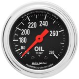 Autometer Traditional Chrome 2-1/16in 140-280 Deg F Mechanical Oil Temp Gauge thumbnail 4
