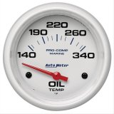 Autometer Marine White Air-Core Electric Oil Temperature Gauge 2-5/8in 140-300 Deg F thumbnail 1