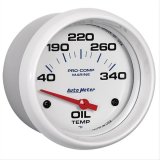 Autometer Marine White Air-Core Electric Oil Temperature Gauge 2-5/8in 140-300 Deg F thumbnail 2