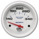 Autometer Marine White Air-Core Electric Oil Temperature Gauge 2-5/8in 140-300 Deg F thumbnail 5