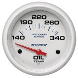 Autometer Marine White Air-Core Electric Oil Temperature Gauge 2-5/8in 140-300 Deg F thumbnail 7