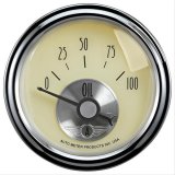 Autometer Prestige Series 2-1/16in 100 PSI Oil Presse Gauge (Antique Ivory) thumbnail 1
