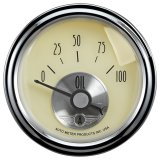 Autometer Prestige Series 2-1/16in 100 PSI Oil Presse Gauge (Antique Ivory) thumbnail 3