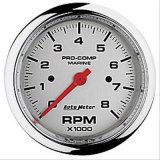 Autometer Marine Chrome Ultra-Lite 3-3/8in 8k RPM Tachometer Gauge thumbnail 1