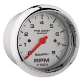 Autometer Marine Chrome Ultra-Lite 3-3/8in 8k RPM Tachometer Gauge thumbnail 3