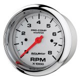 Autometer Marine Chrome Ultra-Lite 3-3/8in 8k RPM Tachometer Gauge thumbnail 4