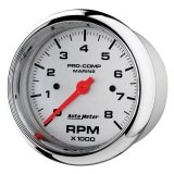 Autometer Marine Chrome Ultra-Lite 3-3/8in 8k RPM Tachometer Gauge thumbnail 7