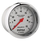 Autometer Marine Chrome Ultra-Lite 3-3/8in 8k RPM Tachometer Gauge thumbnail 9