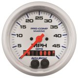 Autometer Marine White 3 3/8in 50MPH GPS Speedometer Gauge thumbnail 4
