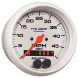 Autometer Marine White 3 3/8in 50MPH GPS Speedometer Gauge thumbnail 5