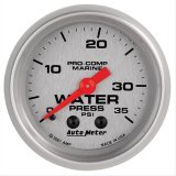 Autometer Marine Silver 2-1/16in 35 PSI Mechanical Water Pressure Gauge thumbnail 1