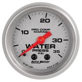 Autometer Marine Silver 2-1/16in 35 PSI Mechanical Water Pressure Gauge thumbnail 4