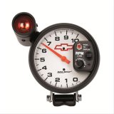 AutoMeter 5in (127mm) Pedestal Tachometer, 0-10,000 RPM, Chevy Red Bowtie thumbnail 2