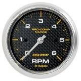 Autometer Marine Carbon Fiber Ultra-Lite Gauge 3-3/8in Tachometer 6K RPM thumbnail 3