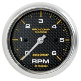 Autometer Marine Carbon Fiber Ultra-Lite Gauge 3-3/8in Tachometer 6K RPM thumbnail 5