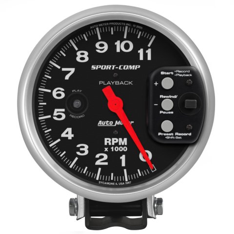 Autometer Sport-Comp Tachometer 5in 11K RPM Pedestal with RPM playback thumbnail 2