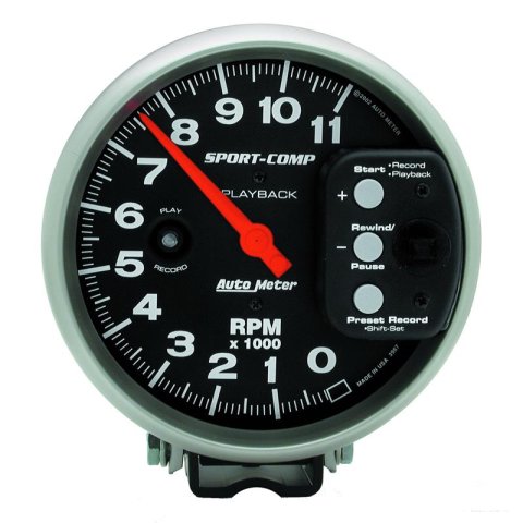 Autometer Sport-Comp Tachometer 5in 11K RPM Pedestal with RPM playback thumbnail 4