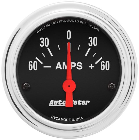 Autometer Traditional Chrome Electrical Ammeter 2 1/6in 60A Gauge