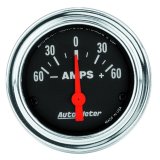 Autometer Traditional Chrome Electrical Ammeter 2 1/6in 60A Gauge thumbnail 2