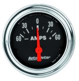 Autometer Traditional Chrome Electrical Ammeter 2 1/6in 60A Gauge thumbnail 8