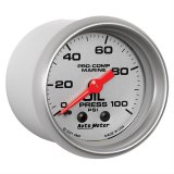 Autometer Marine Silver Oil Pressure 2 1/16in 100 psi Mechanical Gauge thumbnail 2